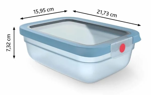 Tefal oneClick N1210710 matburkar Rektangulär Låda 1,2 l Blå 1 styck