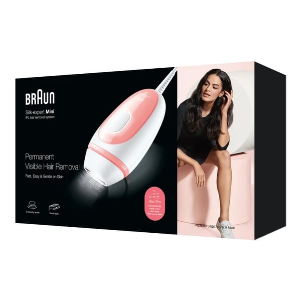 Braun Silk-expert Mini PL1000 IPL Intensivt pulserat ljus (IPL) Rosa, Vit