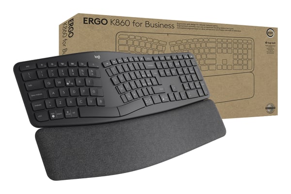 Logitech ERGO K860 for Business näppäimistö Office Bluetooth QWERTY Italia Grafiitti
