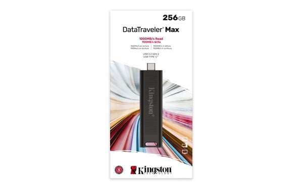 Kingston Technology DataTraveler Max USB-sticka 256 GB USB Type-C 3.2 Gen 2 (3.1 Gen 2) Svart