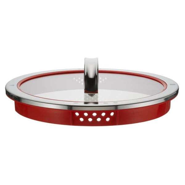 WMF 8900541252 kattilan kansi Pyöreä Punainen, Ruostumaton teräs