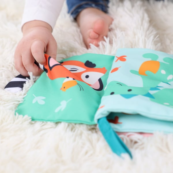 SES Creative Tiny Talents Sensory animal tails cloth book motorik legetøj