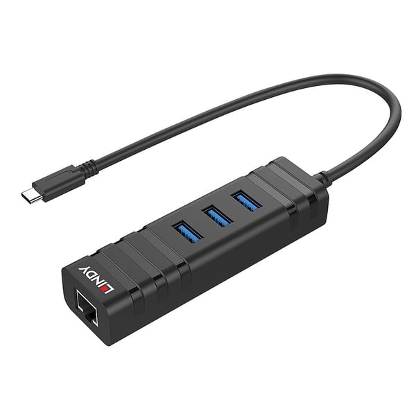 Lindy 43249 gränssnittshubbar USB 3.2 Gen 1 (3.1 Gen 1) Type-C 5000 Mbit/s Svart