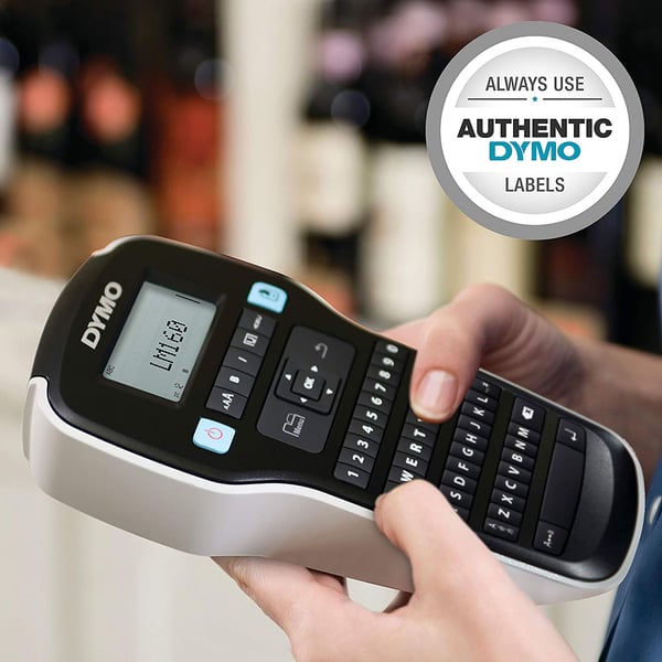 DYMO LabelManager 160 etiketmaskine | Håndholdt etiketprinter med QWERTY-tastatur | Inkluderer sort & hvid D1 etikettape (12 mm) | Til hjemmet & kontoret