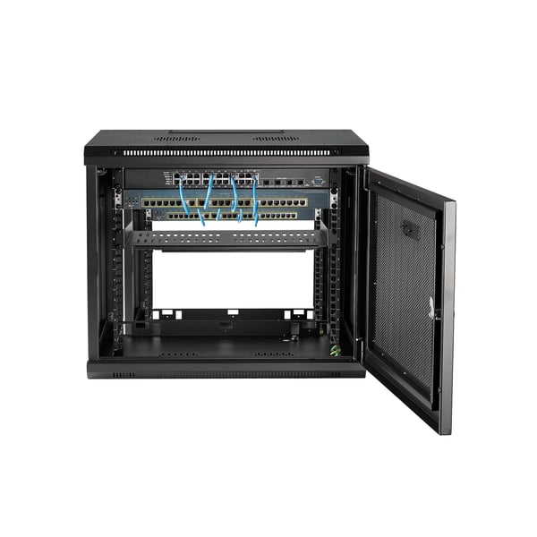 StarTech.com RK9WALM stativ 9U Vægmonteret stativ Sort
