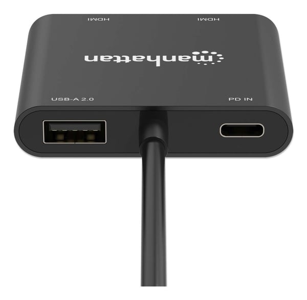 Manhattan USB-C PD - Dual-HDMI-monitorisovitin 4K 60 Hz - Sovitin - Digitaalinen/data