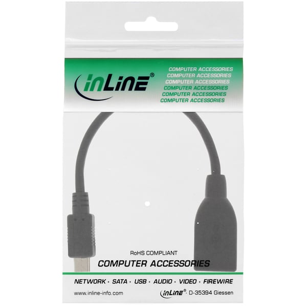 InLine 31606 USB-kablar 0,15 m USB A Micro-USB B Svart