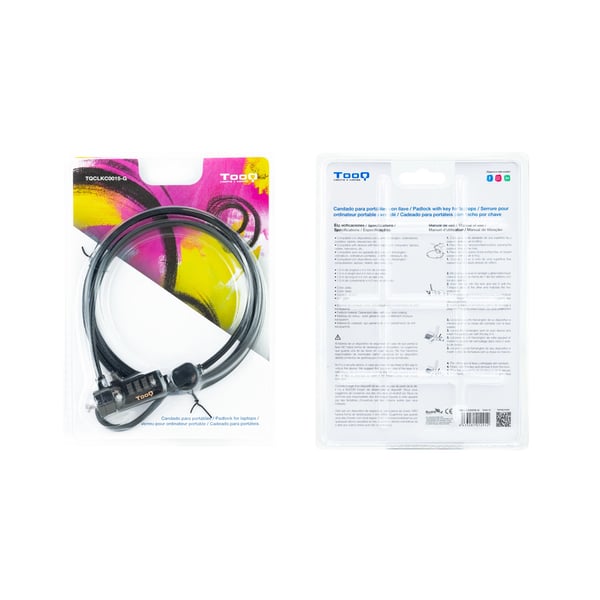 TooQ TQCLKC0015-G kabellås Grå 1,5 m