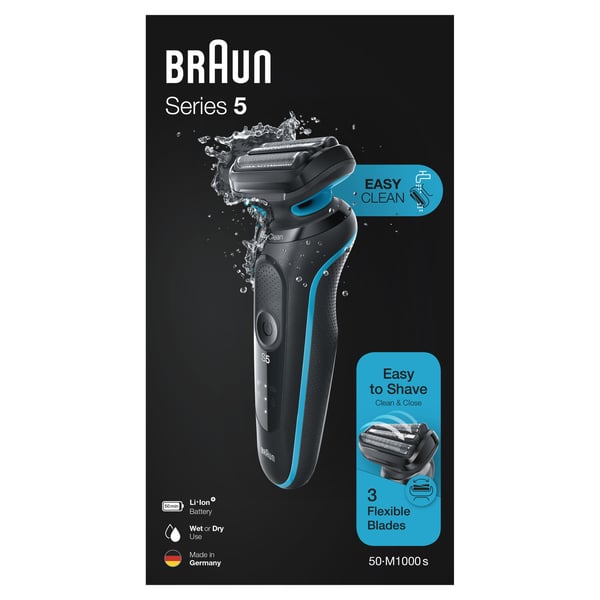 Braun Series 5 50-M1000s Folie shaver Sort, Blå
