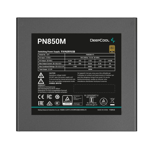 DeepCool PN850M strömförsörjningsenheter 850 W 20+4 pin ATX ATX Svart