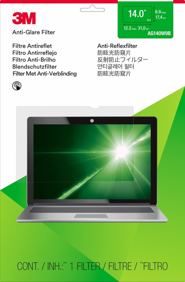 3M Anti-Glare-filter til 14" widescreen laptop