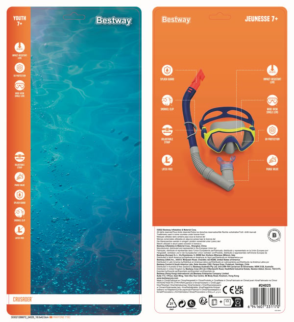 Bestway 24025 / 23 dykkemaske Polykarbonat Forskellige farver Barn
