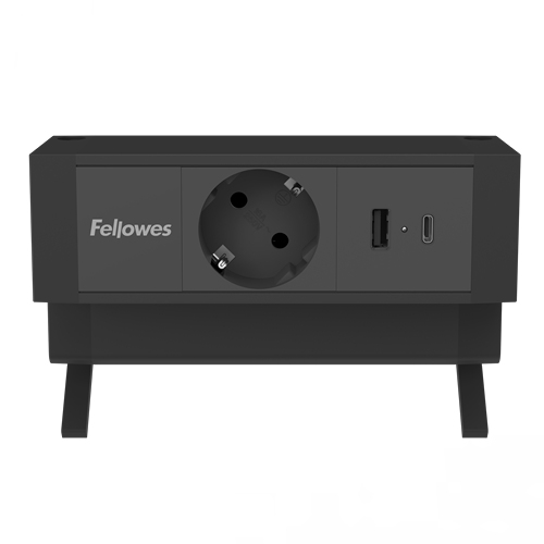 Fellowes 100137172 stikdåse 2 m 1 AC stikkontakt(er) Indendørs Sort
