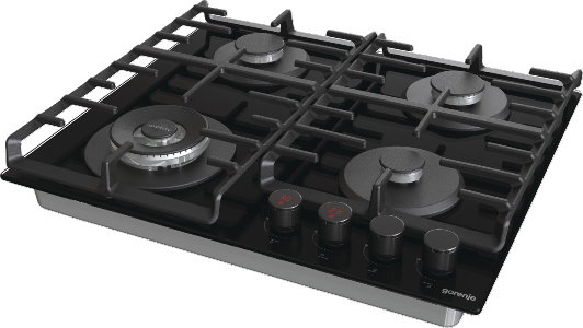 Gorenje GKTW642SYB kogeplade Sort Indbygget 60 cm Gaskomfur 4 zone(s)