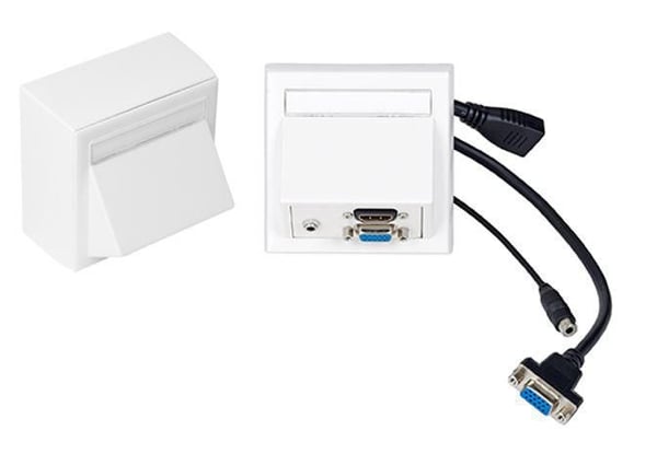 Vivolink WI221192 pistorasia HDMI + VGA + 3.5mm Valkoinen