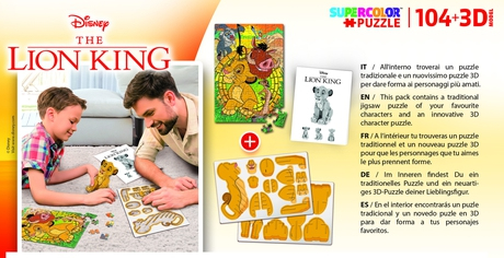 Clementoni Lion King 3D puslespil 104 stk Fjernsyn/film