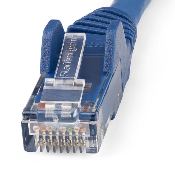StarTech.com 10 m CAT6 Ethernet-kabel - LSZH (Low Smoke Zero Halogen) - 10 Gigabit 650MHz 100W PoE RJ45 10GbE UTP nätverkspatchkabel, hakfri med dragavlastning - Blå, CAT 6, ETL-verifierad, 24AWG