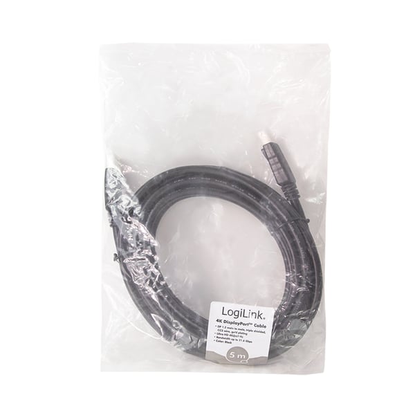 LogiLink CD0103 DisplayPort-kabel 5 m Svart