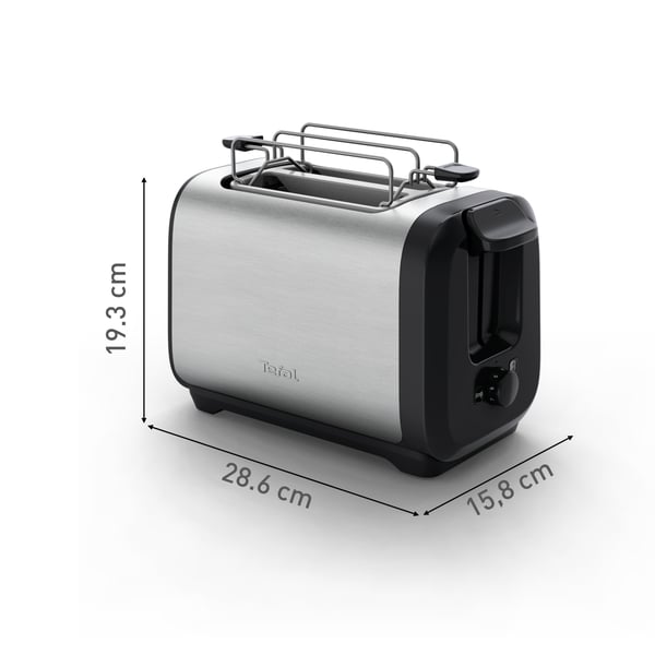 Tefal Subito TT5S1DE0 leivänpaahdin 7 2 viipale(i)ta 1300 W Musta, Ruostumaton teräs