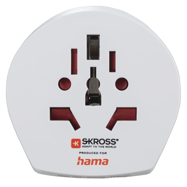 Hama World Travel Pro Light USB pistorasia-adapteri Universaali Valkoinen
