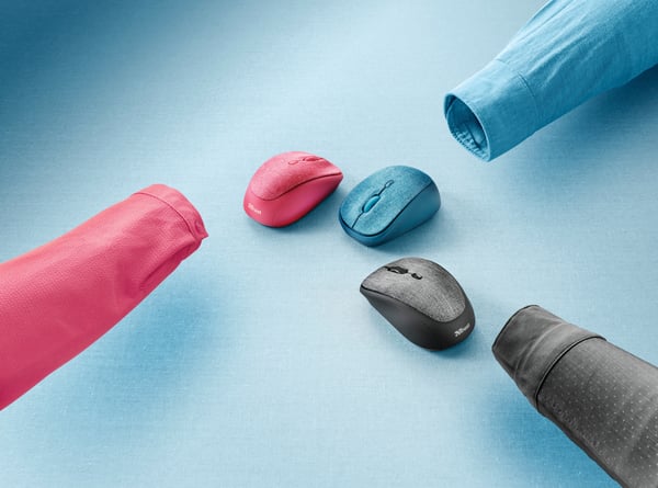 Trust Yvi Fabric datormöss Kontor Ambidextrous RF Trådlös 1600 DPI
