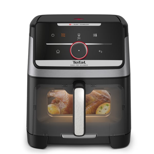 Tefal Easy Fry Smart & Silence EY876DE0 frituregryde Enkelt 7 L Enkeltstående 1800 W Varmluftsteger Sort, Mørkegrå, Rustfrit stål