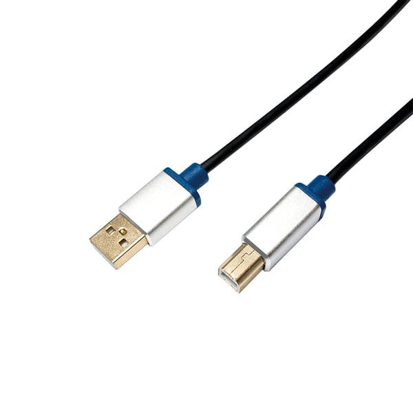 LogiLink 2m, USB2.0-A/USB2.0-B USB-kabel USB A USB B 0,48 Gbit/sek. Sort
