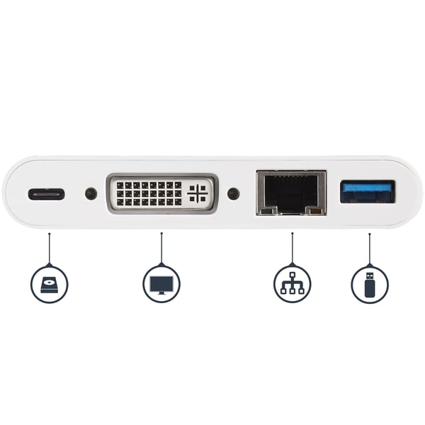 StarTech.com DKT30CDVPD kannettavien tietokoneiden telakka ja porttitoistin Langallinen USB 3.2 Gen 1 (3.1 Gen 1) Type-C Valkoinen