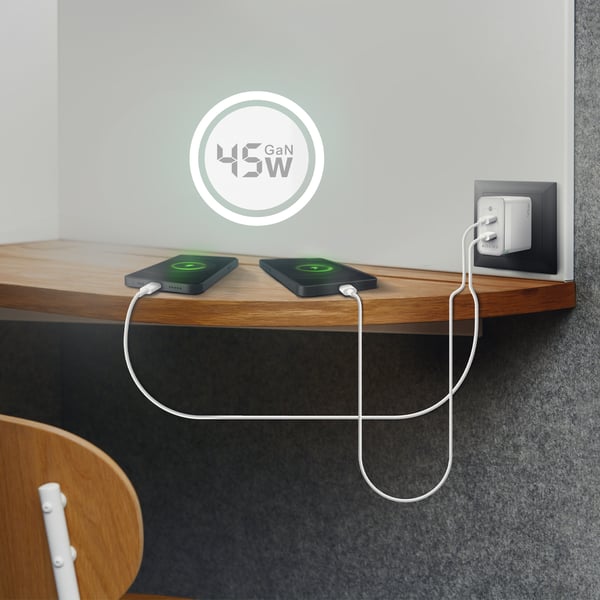 AISENS ASCH-45W2P005-W mobilladdare Universal Vit AC Snabb laddning inomhus