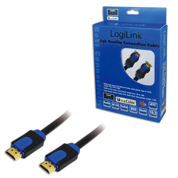 LogiLink CHB1105 HDMI-kaapeli 5 m HDMI-tyyppi A (vakio) Musta, Sininen