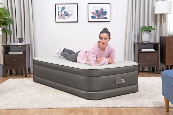 Bestway 69048 / 23 luftmadrass Enkelmadrass Grå, Vit Unisex