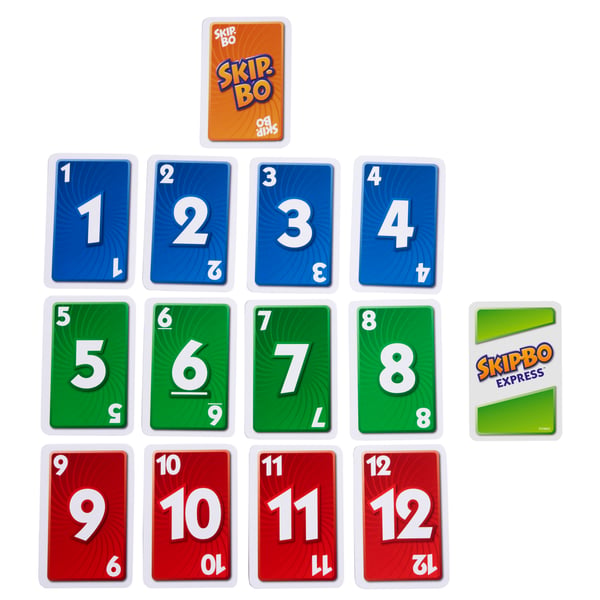 Mattel Skip-Bo Express - nopea, strateginen korttipeli GR0915