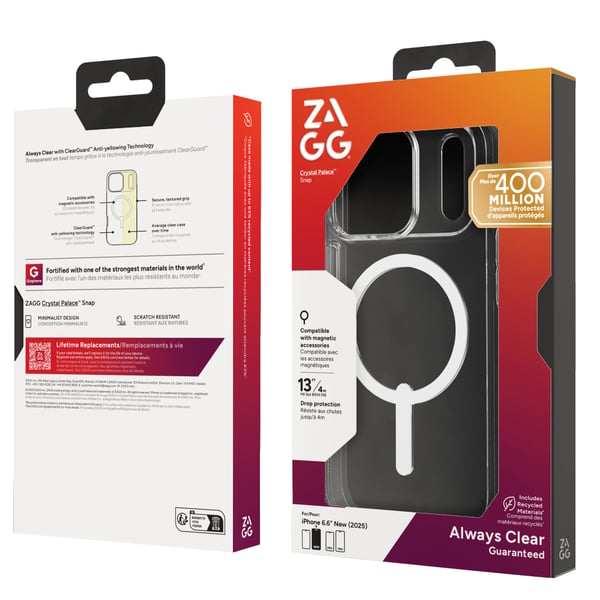 ZAGG Crystal Palace Snap - iPhone 17 Pro MagSafe-yhteensopiva suojakuori (läpinäkyvä)