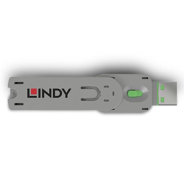 Lindy 40621 portin lukitsin Portinlukitsin USB A-tyyppi Vihreä Akryylinitriilibutadieenistyreeni (ABS) 1 kpl