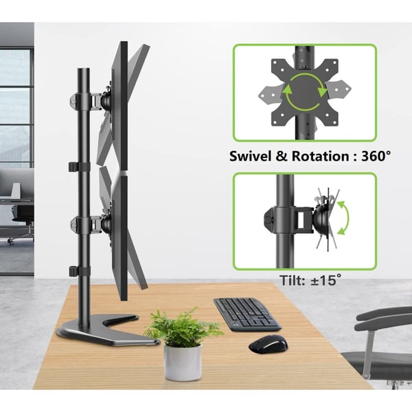 Techly ICA-LCD 2520V monitorin kiinnike ja jalusta 68,6 cm (27") Vastaanotto Musta