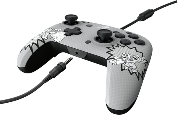 PDP REMATCH: Comic Attack Svart, Grå, Vit USB Spelplatta Analog / Digital Nintendo Switch, Nintendo Switch OLED