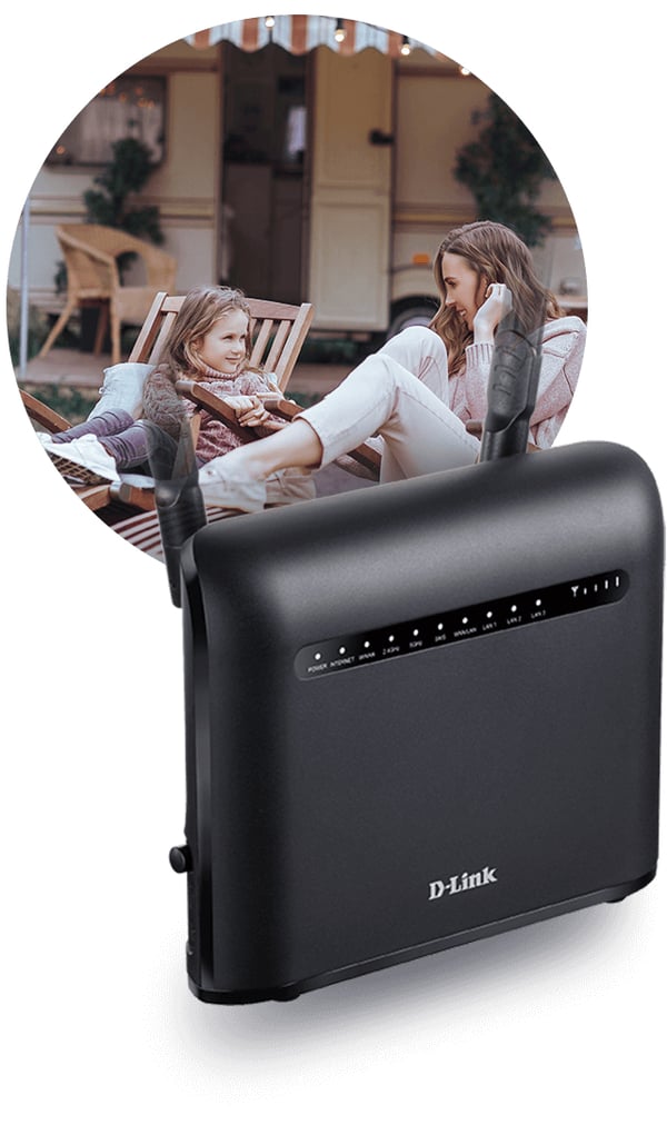 D-Link AC1200 trådløs router Gigabit Ethernet Dual-band (2,4 GHz / 5 GHz) 4G Sort