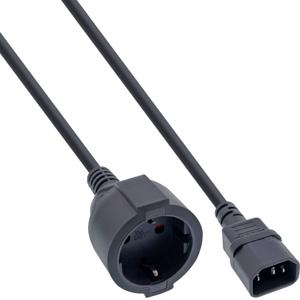 InLine 16659L strömkablar Svart 2 m Strömkontakt typ F C14 coupler