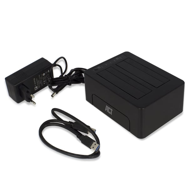 ACT AC1504 tallennusaseman telakointiasema USB 3.2 Gen 1 (3.1 Gen 1) Type-B Musta