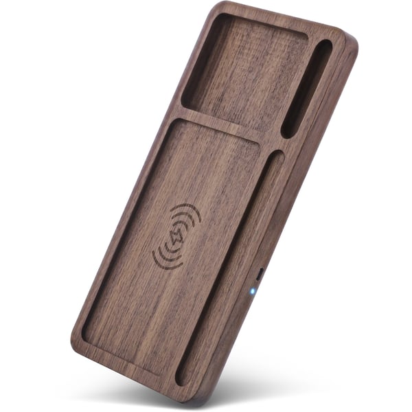 InLine 33392Y mobilladdare Smartphone Valnöt USB Trådlös laddning inomhus