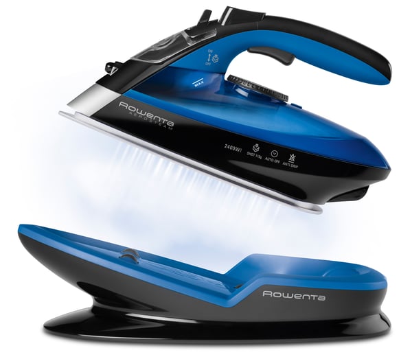Rowenta DE5010 Dampstrygejern Microsteam 400 Laser-strygesål 2400 W Blå, Sort
