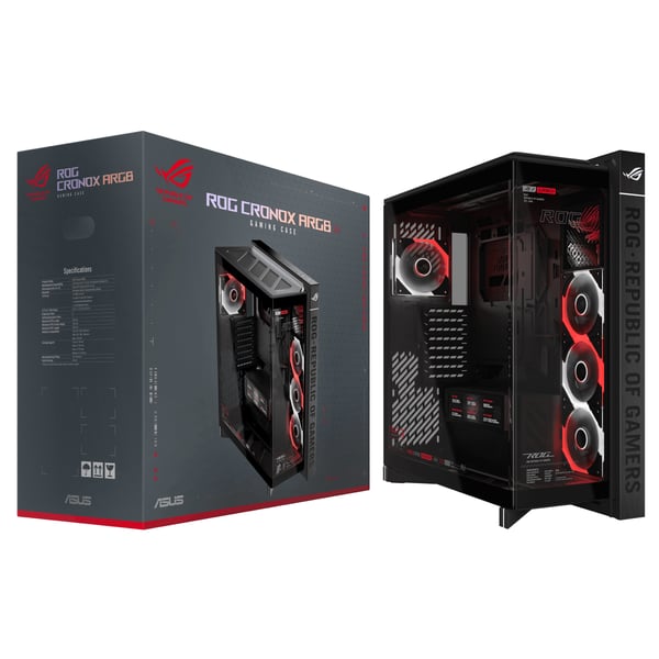 ASUS ROG CRONOX GR801 CURVE TG ARGB BLACK Midi Tower Svart
