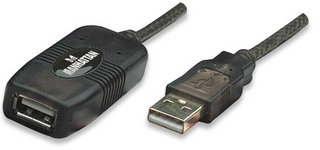 Manhattan 150248 USB-kabel USB 2.0 10 m USB A 0,48 Gbit/sek. Sort