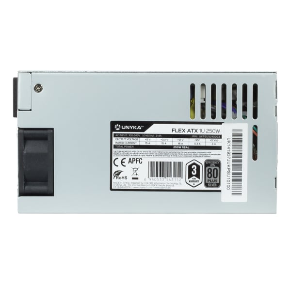 UNYKAch UKPSU1U40003 strömförsörjningsenheter 250 W 20+4 pin ATX 1U Silver