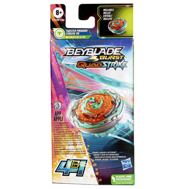 Beyblade Burst QuadStrike F7760EU6 aktivitetsleksak och skicklighetsspel Battle-snurrleksak