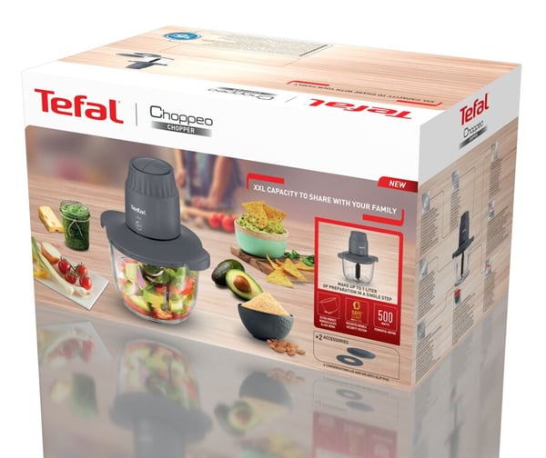 Tefal Choppeo MB603138 elektrisk madhakker 2 L 500 W Sort, Transparent