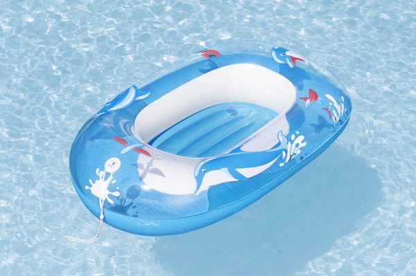 Bestway 34037 / 24 pool- och badmadrass Blå, Vit Mönstrad PVC Sittbadleksak