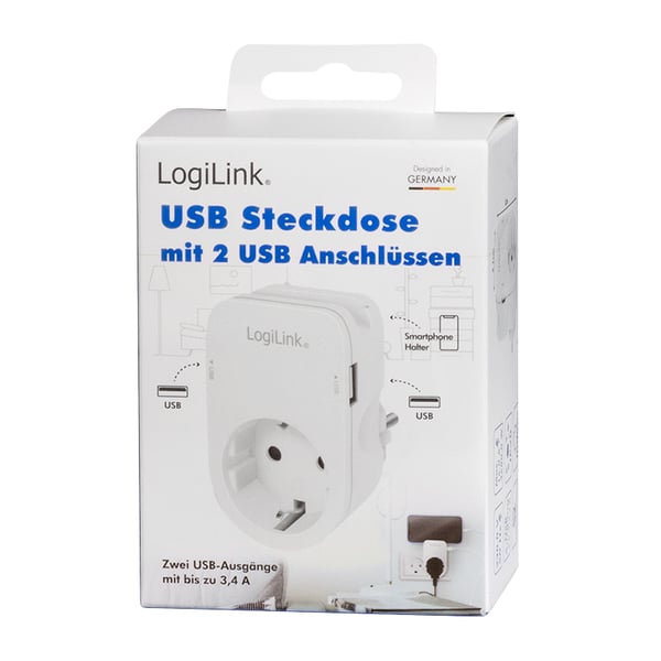 LogiLink PA0247 overspændingsbeskytter Hvid 1 AC stikkontakt(er) 230 V