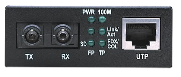 Intellinet 506519 mediakonverterare för nätverk 100 Mbit/s 1310 nm Flerläge Svart