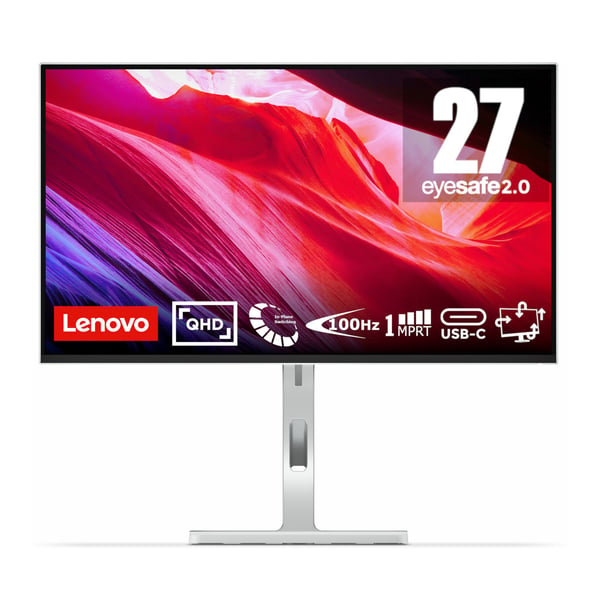 Lenovo L27h-4A computerskærm 68,6 cm (27") 2560 x 1440 pixel Quad HD LED Grå